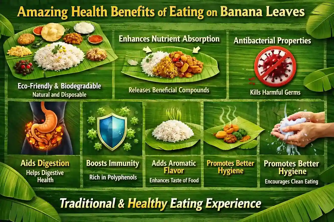 Amazing Health Benefits of Eating on Banana Leaves