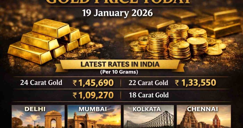 Gold Price Today 19 January 2026 Latest Rates in Delhi, Mumbai, Kolkata