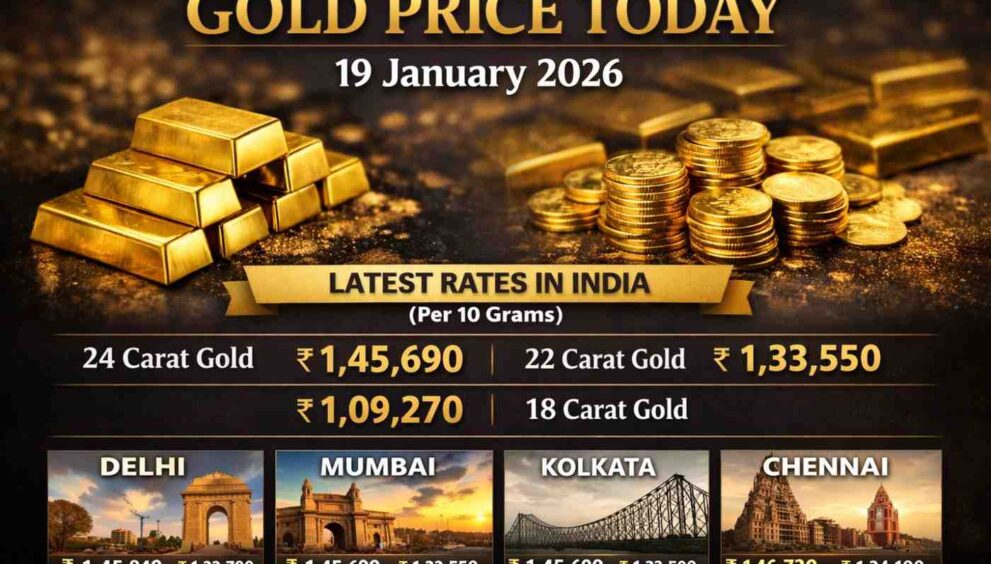 Gold Price Today 19 January 2026 Latest Rates in Delhi, Mumbai, Kolkata