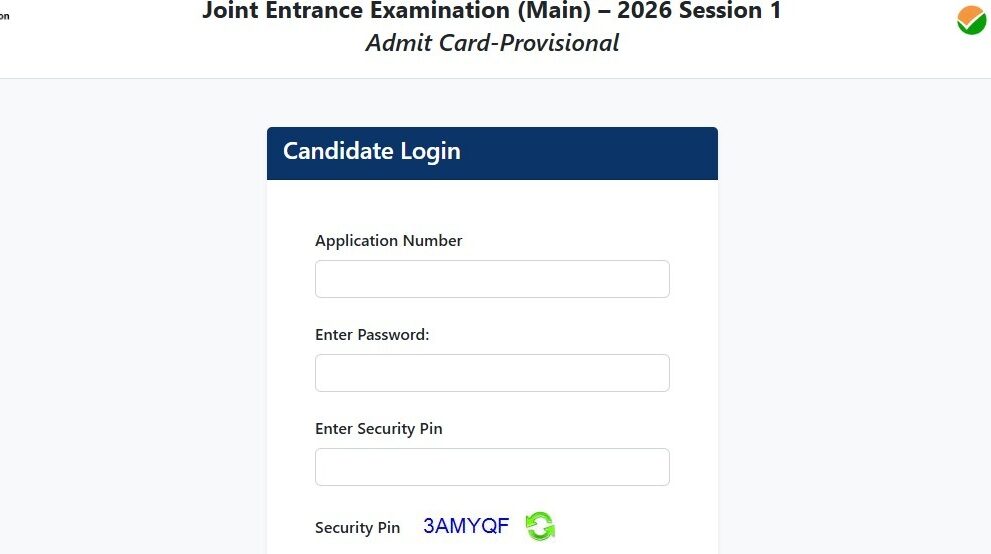 JEE Main 2026 Session 1 Admit Card