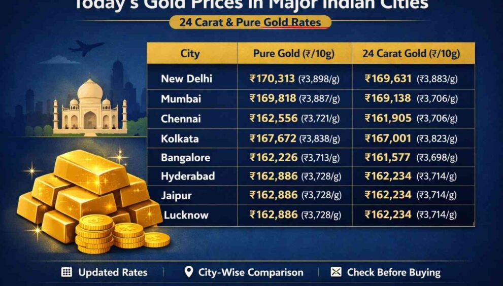Today’s Gold Prices in Major Indian Cities