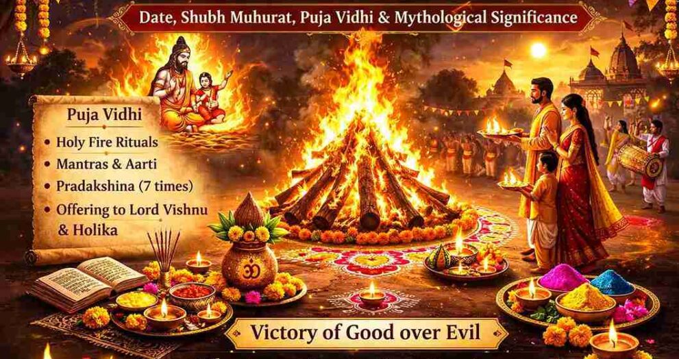 Holika Dahan 2026 Date, Shubh Muhurat, Puja Vidhi and Mythological Significance