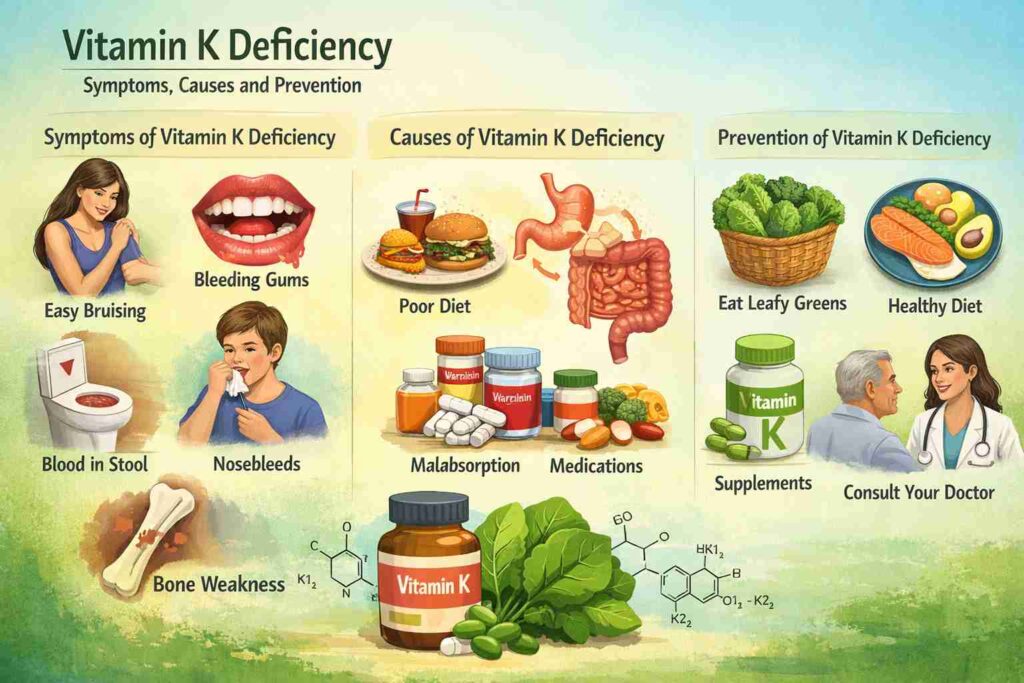 Vitamin K Deficiency Symptoms, Causes and Prevention