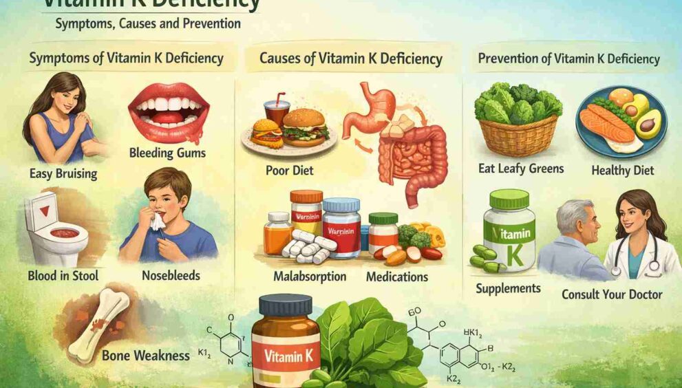 Vitamin K Deficiency Symptoms, Causes and Prevention